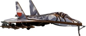 PuzzleOK SAMOLOT WOJSKOWY PUZZLE DREWNIANE MODEL 3D UKŁADANKA ZESTAW 2