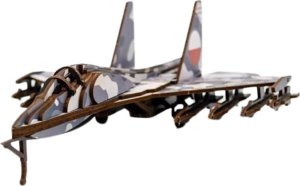 PuzzleOK SAMOLOT WOJSKOWY PUZZLE DREWNIANE MODEL 3D UKŁADANKA ZESTAW 3