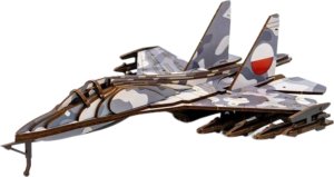 PuzzleOK SAMOLOT WOJSKOWY PUZZLE DREWNIANE MODEL 3D UKŁADANKA ZESTAW 5