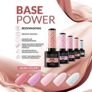 Claresa CLARESA Base Power Baza kauczukowa do paznokci UV/LED 10 5g 6
