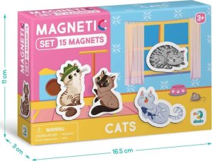 Dodo ZESTAW MAGNESÓW KOTY 15 ELEMENTÓW KOLOROWE UROCZE KOTKI MAGNESY DLA DZIECI 4
