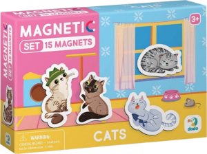 Dodo ZESTAW MAGNESÓW KOTY 15 ELEMENTÓW KOLOROWE UROCZE KOTKI MAGNESY DLA DZIECI 5