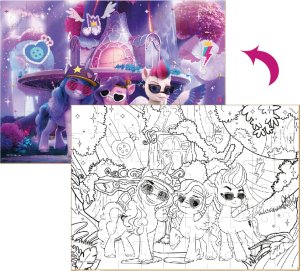 Dodo PUZZLE 2w1 "MY LITTLE PONY" 60 ELEMENTÓW KOLOROWANKA I UKŁADANKA W JEDNYM 2