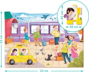 Dodo PUZZLE "DWORZEC KOLEJOWY" KOLOROWA UKŁADANKA 60 ELEMENTÓW DLA NAJMŁODSZYCH 4