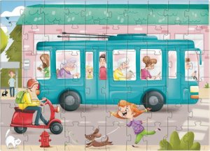 Dodo PUZZLE TRANSPORT "TROLEJBUS" UKŁADANKA 60 ELEMENTÓW DLA NAJMŁODSZYCH 2