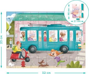 Dodo PUZZLE TRANSPORT "TROLEJBUS" UKŁADANKA 60 ELEMENTÓW DLA NAJMŁODSZYCH 4