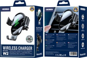 Ładowarka Jellico Uchwyt Samochodowy z Beprzewodowym Ładowaniem 15W do Kratki Nawiewu Jellico W2 czarne 4