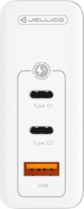 Ładowarka Jellico Ładowarka Sieciowa GaN 100W 1x QC3.0 USB + 2x PD USB-C Jellico C118 + Kabel USB-C - Lightning białe 5