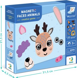 Dodo GRA MAGNETYCZNA EDUKACYJNA "ZWIERZĘCE TWARZE" KOLOROWY ZESTAW 77 MAGNESÓW 7