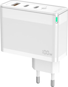 Ładowarka Jellico Ładowarka Sieciowa GaN 100W 1x QC3.0 USB + 2x PD USB-C Jellico C118 biała 7