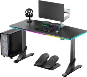 Biurko Ultradesk ULTRADESK Biurko dla gracza IRON BLACK, 132,5x60,5 cm, 71-81  cm, mechaniczna regulacja wysokości 1