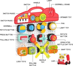 Woopie WOOPIE BABY Montessori Tablica Manipulacyjna Kolorowy Panel Aktywności 2