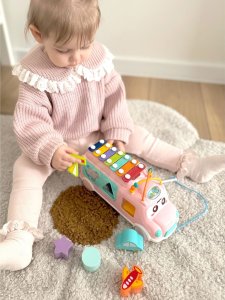Woopie WOOPIE BABY Samochodzik Muzyczny Sorter z Cymbałkami Różowy 4