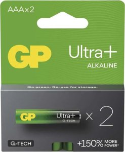 GP Bateria alkaliczna, AAA (LR03), AAA, 1.5V, GP, blistr, 2-pack, Ultra Plus 1