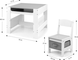 Milly Mally Milly Mally Zestaw mebli - Stolik i dwa krzesełka Sven White 9