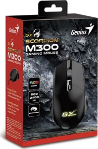 Mysz Genius Mysz przewodowa, Genius GX Gaming Scorpion M300, czarna, optyczna, 2400DPI 8