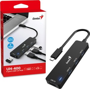 HUB USB Genius USB (3.0) hub 4-port, UH-400, czarny, Genius 2