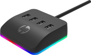 HUB USB HP USB (3.0) hub 4-port, DHC-CT120, czarny, Hewlett-Packard, 4x USB 3.0, podświetlenie 1