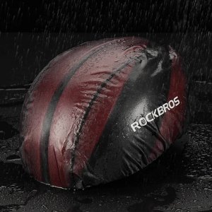 RockBros Pokrowiec przeciwdeszczowy na kask rowerowy zielony 2