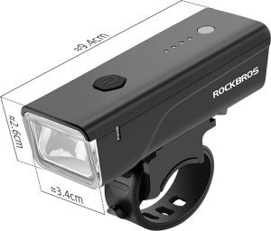 RockBros Lampka rowerowa przednia 260lm + kabel USB-C 4 tryby pracy 11