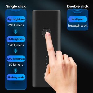 RockBros Lampka rowerowa przednia 260lm + kabel USB-C 4 tryby pracy 4