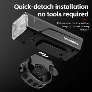RockBros Lampka rowerowa przednia 260lm + kabel USB-C 4 tryby pracy 6