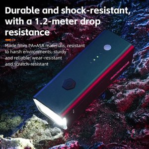 RockBros Lampka rowerowa przednia 260lm + kabel USB-C 4 tryby pracy 7