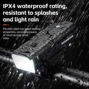 RockBros Lampka rowerowa przednia 260lm + kabel USB-C 4 tryby pracy 8