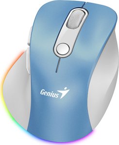 Mysz Genius Mysz bezprzewodowa, Genius Ergo 9000S Pro, biało-niebieska, optyczna, 2400DPI 2