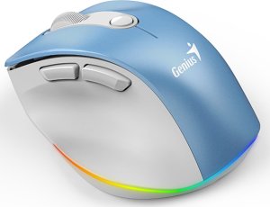 Mysz Genius Mysz bezprzewodowa, Genius Ergo 9000S Pro, biało-niebieska, optyczna, 2400DPI 4