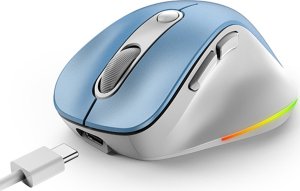 Mysz Genius Mysz bezprzewodowa, Genius Ergo 9000S Pro, biało-niebieska, optyczna, 2400DPI 6
