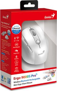 Mysz Genius Mysz bezprzewodowa, Genius Ergo 9000S Pro, biała, optyczna, 2400DPI 11