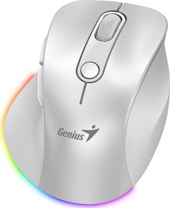 Mysz Genius Mysz bezprzewodowa, Genius Ergo 9000S Pro, biała, optyczna, 2400DPI 2
