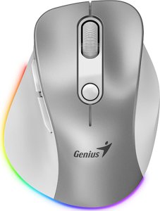 Mysz Genius Mysz bezprzewodowa, Genius Ergo 9000S Pro, srebrna, optyczna, 2400DPI 1