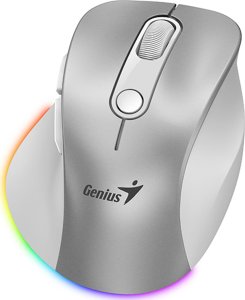 Mysz Genius Mysz bezprzewodowa, Genius Ergo 9000S Pro, srebrna, optyczna, 2400DPI 2