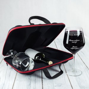 diVinto Etui na wino z kieliszkami dla Mamy -- prezent dla mamy - na dzień mamy 4