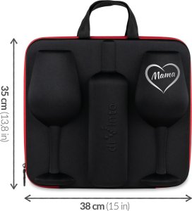 diVinto Etui na wino z kieliszkami dla Mamy -- prezent dla mamy - na dzień mamy 10