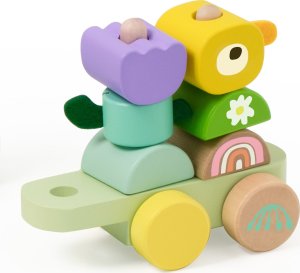 Classic World CLASSIC WORLD Montessori Kolejka Gąsienica Drewniana Układanka 5