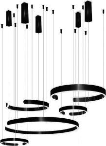 Lampa wisząca Syntron Lampa wisząca czarna 5 okręgów 264W DL-I02 + Pilot 2