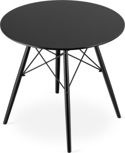 Leobert Stół okrągły 80cm drewniany nowoczesny - czarny / czarne nogi 80cm 3