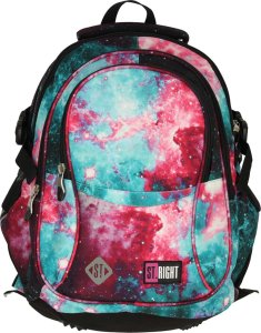 St.Majewski Plecak szkolny młodzieżowy 4-komorowy kosmos Niebula 17 cali 2