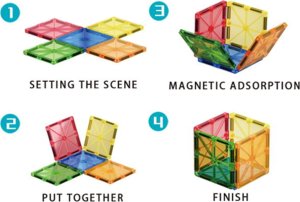 Woopie WOOPIE Magnetyczne Klocki Konstrukcyjne Montessori 3D 2