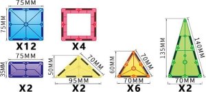 Woopie WOOPIE Magnetyczne Klocki Konstrukcyjne Montessori 3D 5