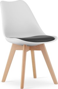 Leobert Zestaw komplet krzeseł biało czarne drewniane nogi 4szt 2