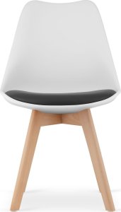 Leobert Zestaw komplet krzeseł biało czarne drewniane nogi 4szt 3