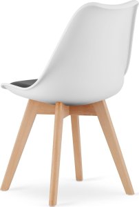 Leobert Zestaw komplet krzeseł biało czarne drewniane nogi 4szt 5