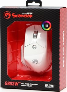 Mysz Marvo Mysz bezprzewodowa, Marvo G803, biała, optyczna, 4000DPI 6