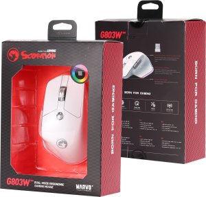 Mysz Marvo Mysz bezprzewodowa, Marvo G803, biała, optyczna, 4000DPI 7