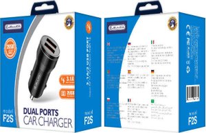 Ładowarka nemo Ładowarka Samochodowa 3.1A 18W 2x USB Jellico F2S czarna 2