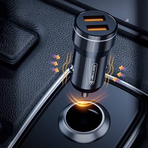 Ładowarka nemo Ładowarka Samochodowa 3.1A 18W 2x USB Jellico F2S czarna 5